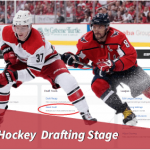 two hockey players in the game drafting.
